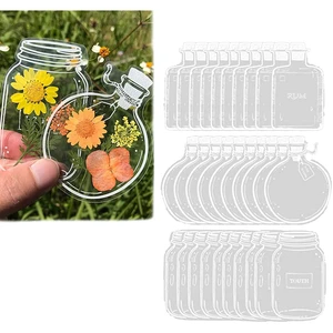 30Pcs Transparent Dried Flower Bookmarks DIY Handmade Book Marks Glassware Stickers Flower Page Clips No Flower Stationery