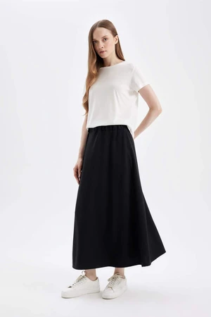 DEFACTO A Cut Scuba Diving Fabric Basic Maxi Skirt