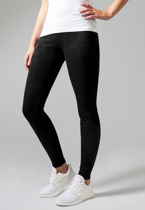 Women's leggings made of imitation suede black