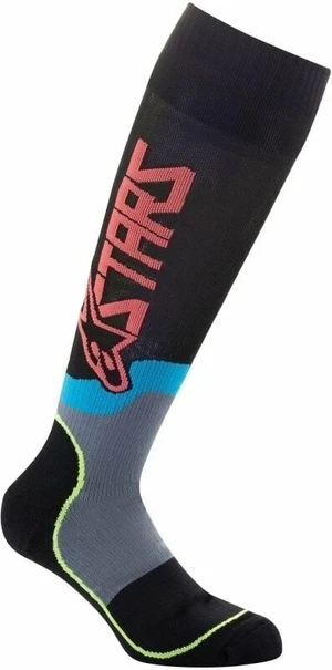 Alpinestars Zokni MX Plus-2 Socks Black/Yellow Fluorescent/Coral S