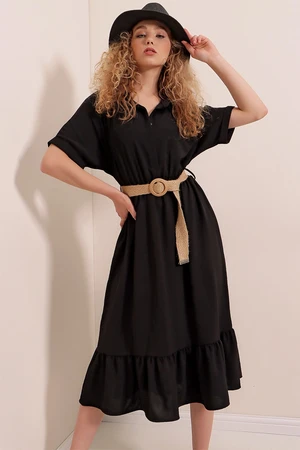 Bigdart 2292 Belted Dress - Black