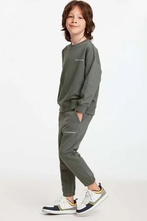 GRIMELANGE Majuro Boy's Embroidered Dark Gray Tracksuit Se