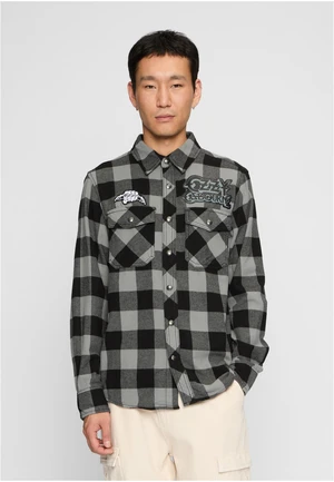 Men's checkered shirt Ozzy with long sleeves black/gray