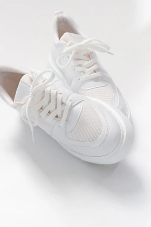 LuviShoes Women's White Skin Sneakers