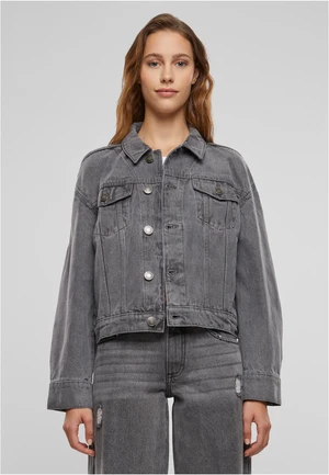 Women's oversized denim jacket from the 80s - gray washed