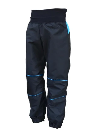 Children's rustle trousers - black-turquoise