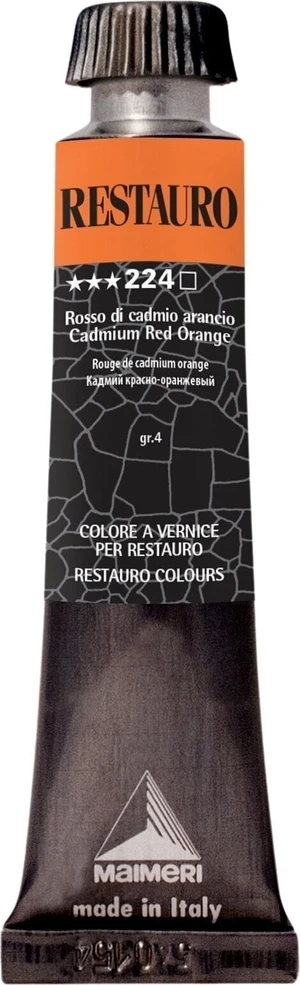 Maimeri Varnish Restauro Pintura de restauración Cadmium Red Orange 224 20 ml 1 pieza