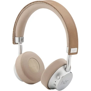 HER HF8 Bluetooth, káblové  #####On Ear Headset na ušiach regulácia hlasitosti béžová, strieborná