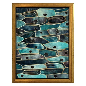 Plagát v ráme v zlatej farbe Piacenza Art Fishy, 33,5 x 23,5 cm