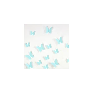 Sada 12 tyrkysových adhezívnych 3D samolepiek Ambiance Butterflies