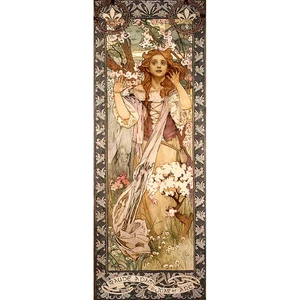 Reprodukcia obrazu Alfons Mucha - Maud Adams as Joan of Arc, 30 × 80 cm