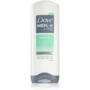 Dove Men+Care Sensitive sprchový gel na obličej, tělo a vlasy pro muže 250 ml