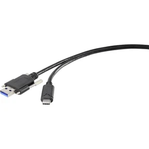 Renkforce #####USB-Kabel #####USB 3.2 Gen1 (USB 3.0 / USB 3.1 Gen1) #####USB-A Stecker, #####USB-C™ Stecker 1.00 m čiern