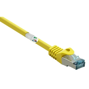 Basetech BT-2270660 RJ45 sieťové káble, prepojovacie káble CAT 6A S/FTP 15.00 m žltá s ochranou, samozhášavý 1 ks