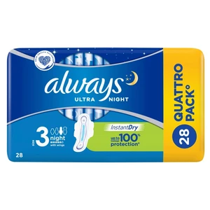 ALWAYS Ultra Night vel.3 Hygienické vložky s křidélky 28 ks