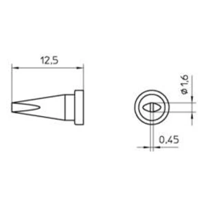 Dlátový pájecí hrot Weller T0054451699 LT ASL, Velikost hrotů 0.45 mm, 13 mm, 1 ks