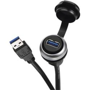 USB vestavný adaptér Lütze 490113.0030, IP20/IP65, Typ A, 0,3 m