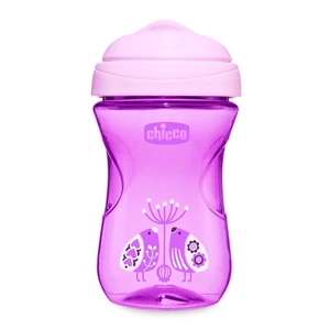 Chicco Hrnček Chicco Jednoduchý s tvrdým náustkom 266 ml, fialový 12m+