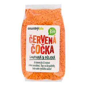 Čočka červená půlená loupaná 500 g BIO   COUNTRY LIFE