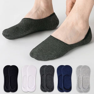 5Pairs Men's Boat Socks Fashion Summer Silicone Non-slip Cotton Sock Breathable Thin Invisibility Sox носки невидимки мужские