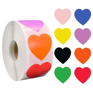 100-500pcs Chroma Heart Labels Stickers Color Code Dot Labels Stickers 1 Inch Red,blue,pink,black,custom Stickers Stationery