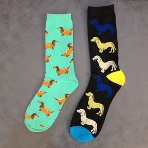 Adult Crew Cotton Socks Dog Paws Claws Pet Street Fashion Animal Sausage Dachshund Hush Pup Puppy Funny Novelty Cartoon Lovers