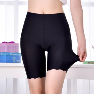 Ice Silk Panties Seamless Safety Short Pants High Waist Shapers Summer Skirt Underpants Women's Intimates Women Underwear