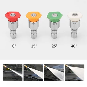 1Pc 360 Degree 1/4" Stainless Steel Quick Connect High Pressure Spray 0 15 25 40 Degree Nozzle Car Wash Accessories