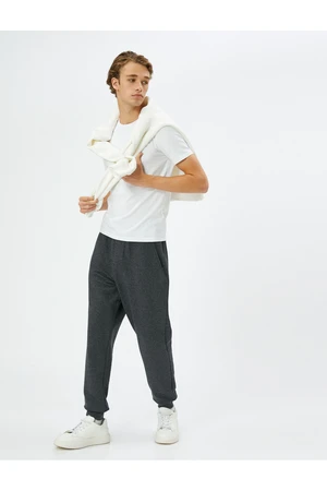 Koton Jogger Sweatpants with Lace-Up Waist, Pocket Detailed.