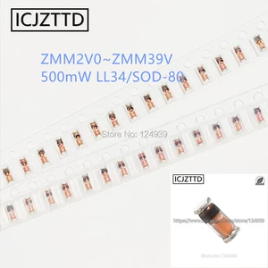 ZMM15 15V ZMM16 16V ZMM18 18V ZMM20 20V ZMM22 22V ZMM24 24V ZMM27 27V ZMM30 30V ZMM33V 33V ZMM36 36V ZMM39 39V LL34 500mW SOD-80