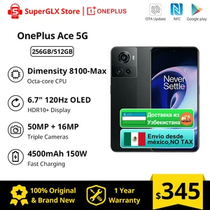 New OnePlus Ace 5G Global ROM MTK Dimensity 8100 MAX 150W Fast Charging 120Hz AMOLED 50MP Triple Camera Android 12 Mobile Phone