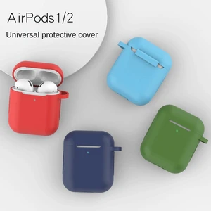 Silicone Earphone Cases For Apple Airpods 1/2 Protective Bluetooth Wireless Earphone Cover For Apple Air Pods Box With Buckle