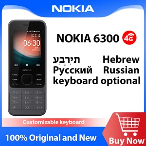 New and Original Nokia 6300 4G KaiOS Wifi Feature Phone Multilingual Dual SIM 2.4" FM Radio Bluetooth Rugged Push-button Phone