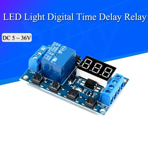 DC 5V 12V 24V LED Light Digital Time Delay Relay Trigger Cycle Timer Delay Switch Circuit Board Timing Control Module DIY