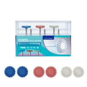 1/3/6Pcs Dental Rubber Polisher Composite Resin Polishing Diamond System RA Disc 14mm Wheel 3 Colors Diamond Spiral Flex Brush