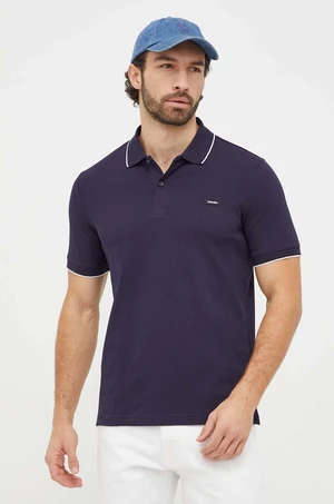 Polo tričko Calvin Klein pánsky, tmavomodrá farba, jednofarebný, K10K112751