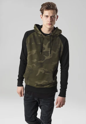 Camo Contrast Raglan Hoody olive camo/blk