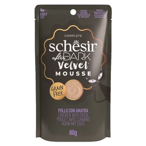 SCHESIR After Dark Velvet Mousse vrecko pre mačky kura a kačica 80 g