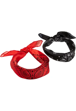 Satin scarf 2-pack black/red