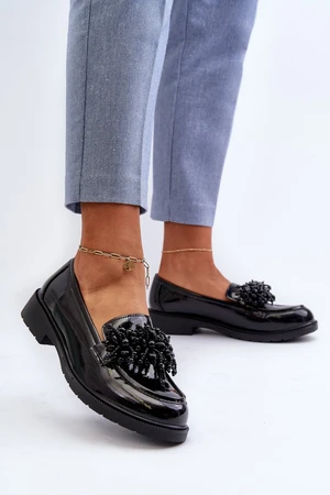 Women's patent leather loafers S.Barski black