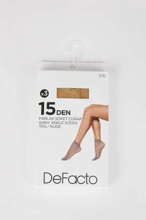 DEFACTO 15 Den Fit Women's 3-Piece Short Thin Socks