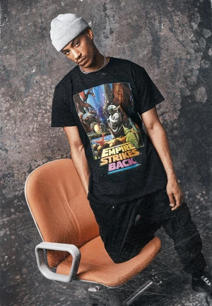 Čierne tričko s plagátom Yoda zo Star Wars