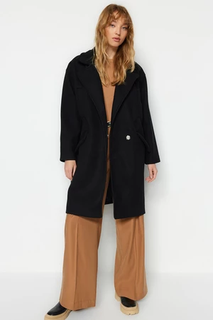 Trendyol Black Oversize Wide Cut Long Stitched Coat