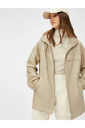 Koton Raincoat - Beige - Basic