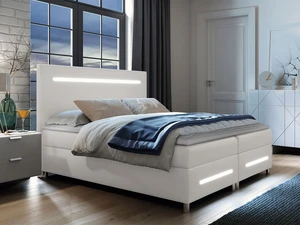 Moderní boxspring Torro 180x200, bílá eko kůže Soft