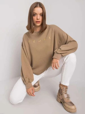 Dark beige hoodless sweatshirt