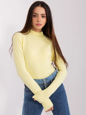 Light yellow women's sweater with turtleneck