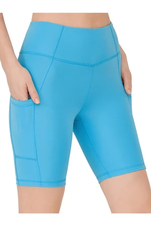 LOS OJOS Women's Turquoise High Waist Consolidator Double Pocket