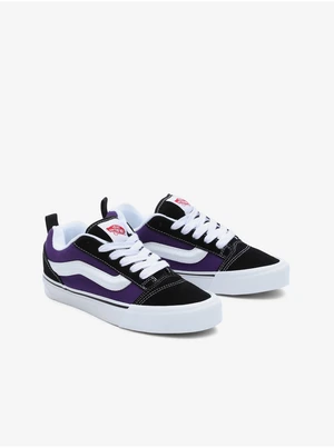 Black and Purple Womens Suede Details Sneakers VANS Knu Skool - Women