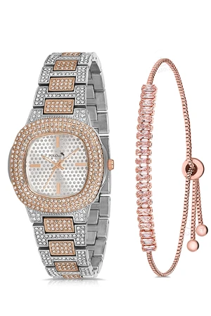 Polo Air Single Row Luxury Stone Women's Wristwatch with Zircon Stone Baguette